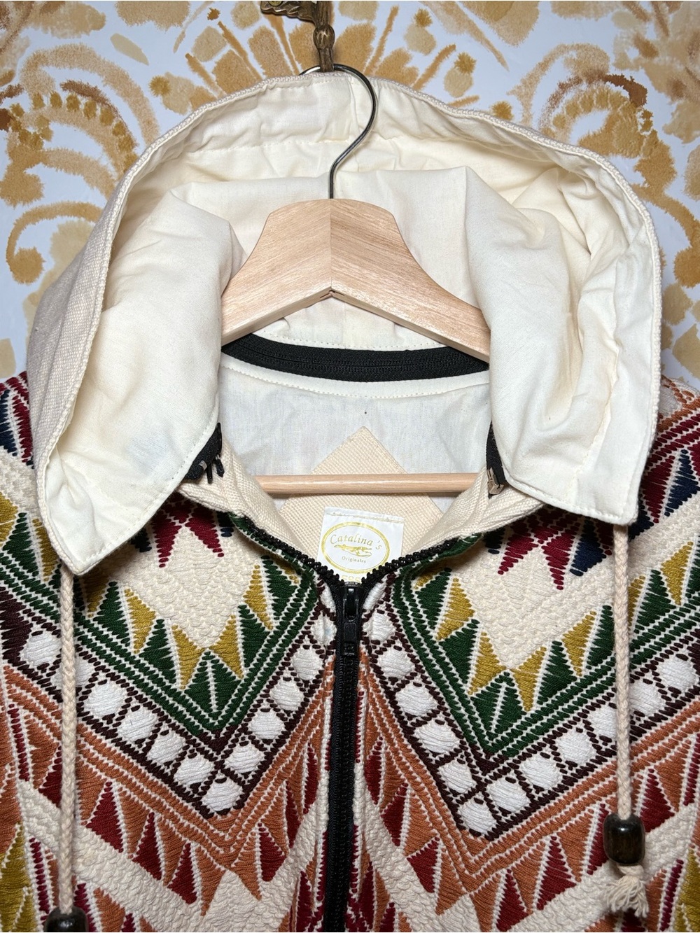 NWT Catalina Originals 100% Cotton Southwestern Embroidered Hooded UtilityJacket - Picture 5 of 12